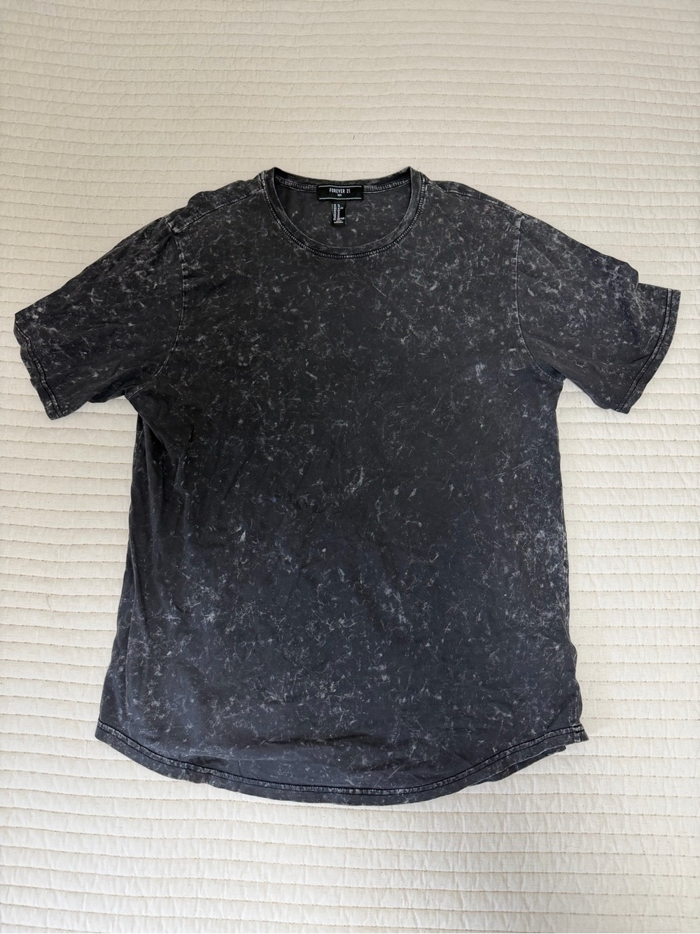 Forever 21 Black Marble Wash Short Sleeve Tee